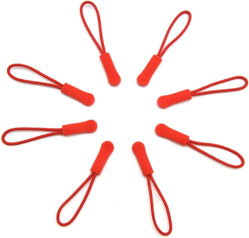 Ruidee 50 Pieces Zipper Pulls Zipper Tabs Zipper Pull Cord Extender Replacement Zipper Pulls for Backpacks, Jackets, Luggage, Purses, Handbags（Red） - Image 4